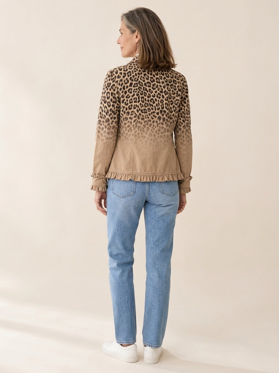 Tawny | Veste léopard à volants