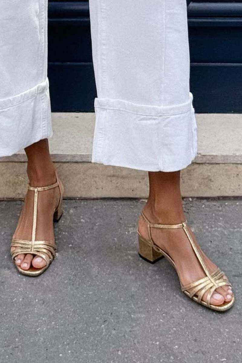 Allegra | Sandales dorées confort