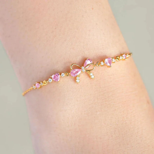 Rose | Bracelet cœur et nœud