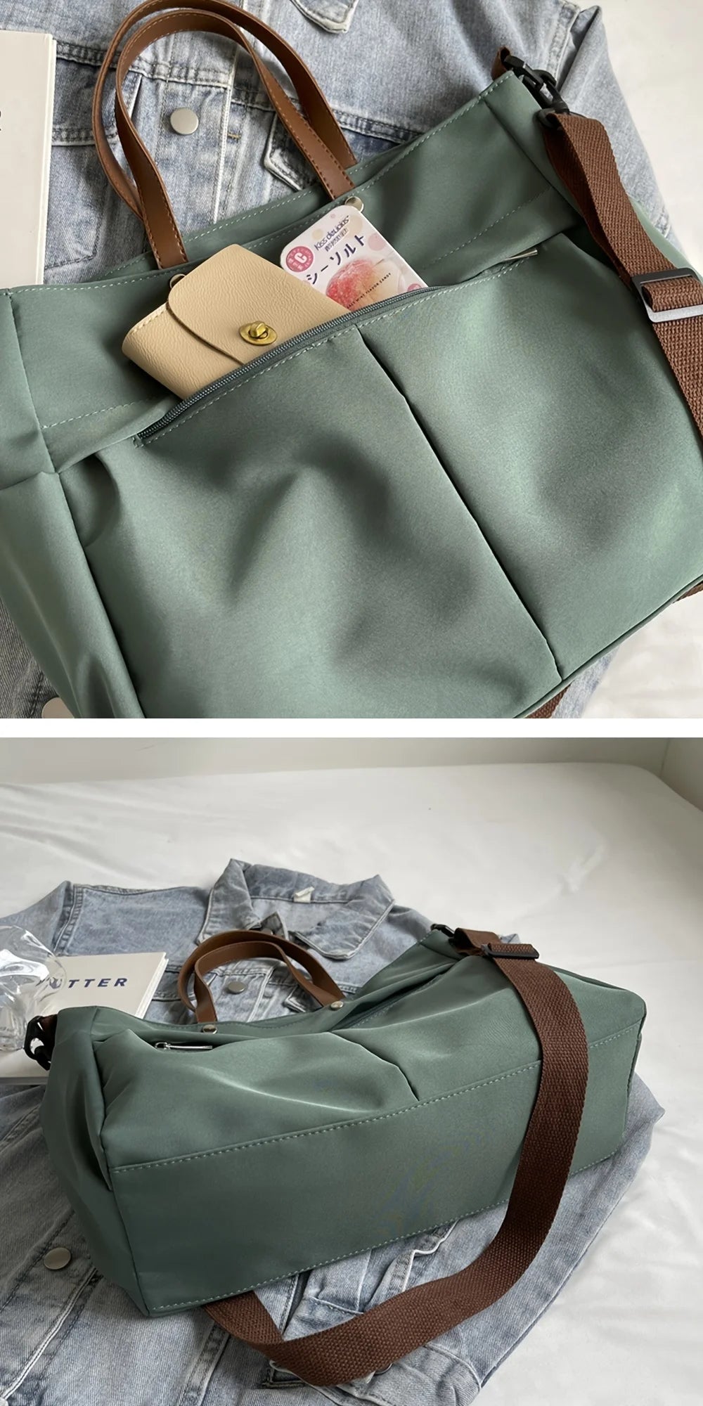 Fashion Women's Bag Large Capacity Tote Shoulder Bag Nylon Simple Tote Bag Crossbody Laptop Bag Commuting
