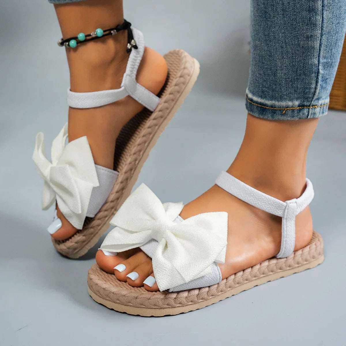 Mila | Sandales Plates Nœud Confort Été