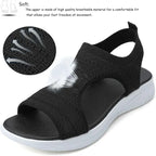 Designer Open-toe Knitted Mesh Wedge Sandals 2026Summer New Style Platform Casual Running Outdoor Everyday Women's Roman Sandals