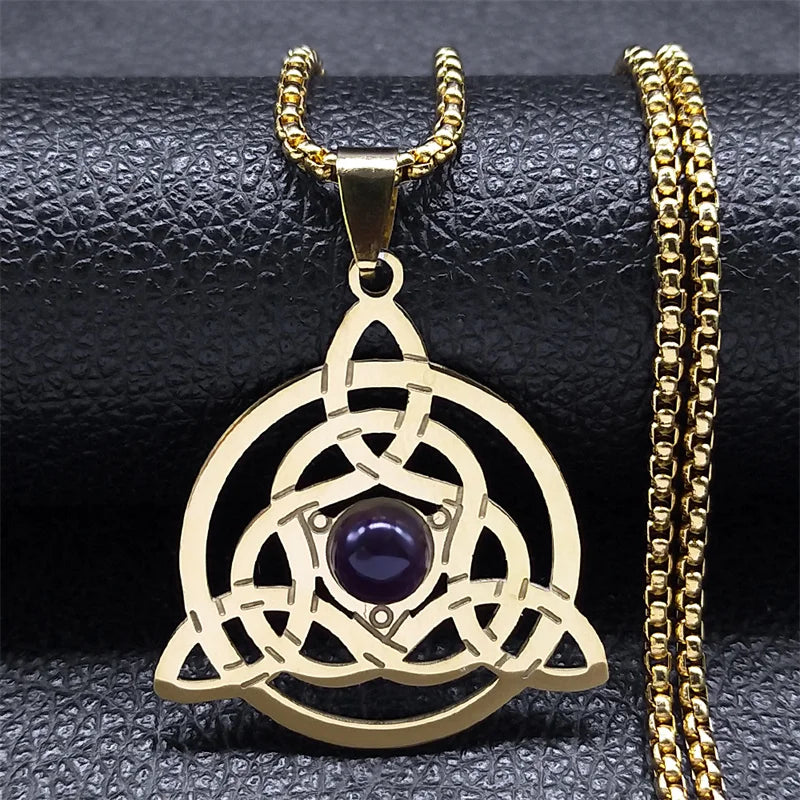 Amélie | Collier Triquetra en Acier Inoxydable