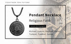 Seal of The 7 Archangels Pendant Necklaces for Men Seal of Solomon Spiritual Talisman Protection Amulet Stainless Steel Jewelry