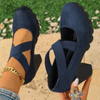 Women Mary Jane Pumps Suede Round Toe Elastic Strap Platform Chunky Block Heels Shoes Non-Slip Vintage Casual Zapatos De Mujer