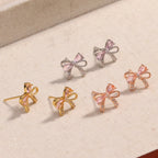 Y2K Exquisite Sweet Pink Zircon Bowknot Love Heart Chain Bracelet For Women Girls Party Birthday Jewelry Gift