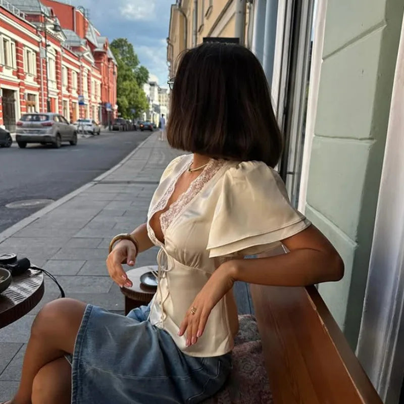 Chloé | Top en Dentelle à Col V