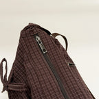 Korean-Style Retro Grid Single Shoulder Bag, Large Capacity, Versatile for School, Work, and Commuting, Unisex Design