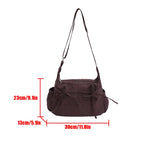 Korean-Style Retro Grid Single Shoulder Bag, Large Capacity, Versatile for School, Work, and Commuting, Unisex Design