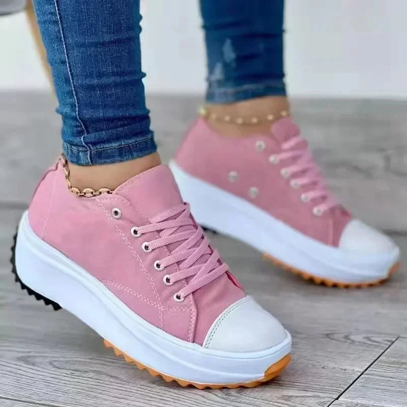 Élodie | Baskets toile plateforme