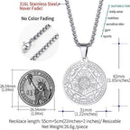 Seal of The 7 Archangels Pendant Necklaces for Men Seal of Solomon Spiritual Talisman Protection Amulet Stainless Steel Jewelry