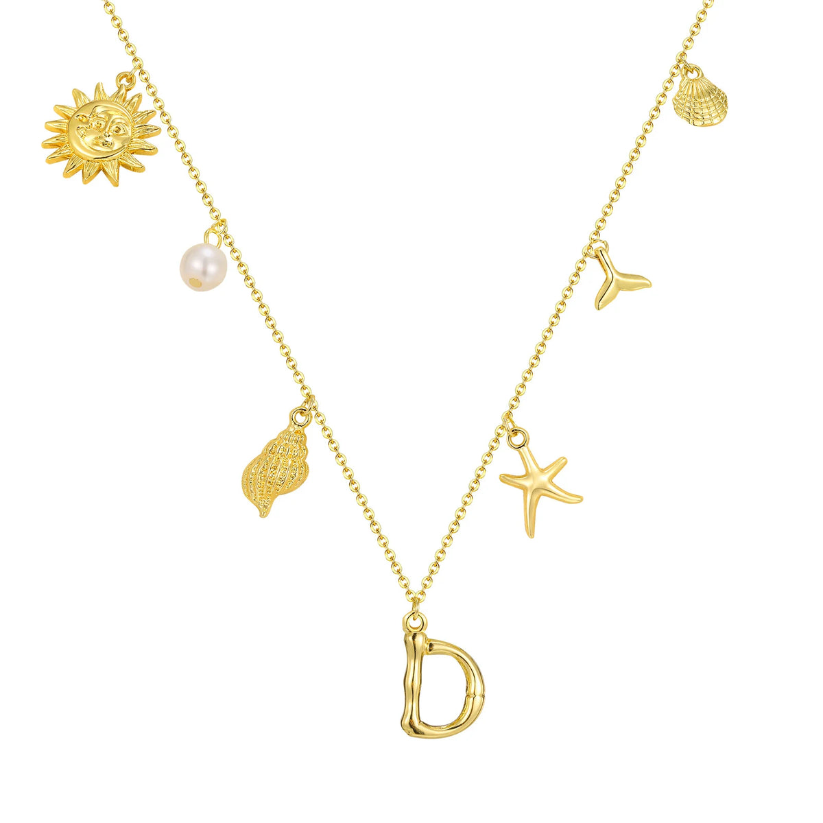 Eugénie | Collier initiale coquillage