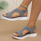 Designer Open-toe Knitted Mesh Wedge Sandals 2026Summer New Style Platform Casual Running Outdoor Everyday Women's Roman Sandals