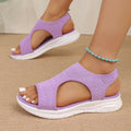Designer Open-toe Knitted Mesh Wedge Sandals 2026Summer New Style Platform Casual Running Outdoor Everyday Women's Roman Sandals
