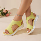 Designer Open-toe Knitted Mesh Wedge Sandals 2026Summer New Style Platform Casual Running Outdoor Everyday Women's Roman Sandals