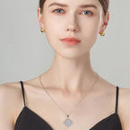 925 Thai Silver Classic Witch Knot Necklace With Zircons Trinity Knot Good Luck CZ Charm Wiccan Symbol Protection Jewelry