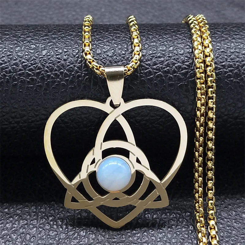 Amélie | Collier Triquetra en Acier Inoxydable