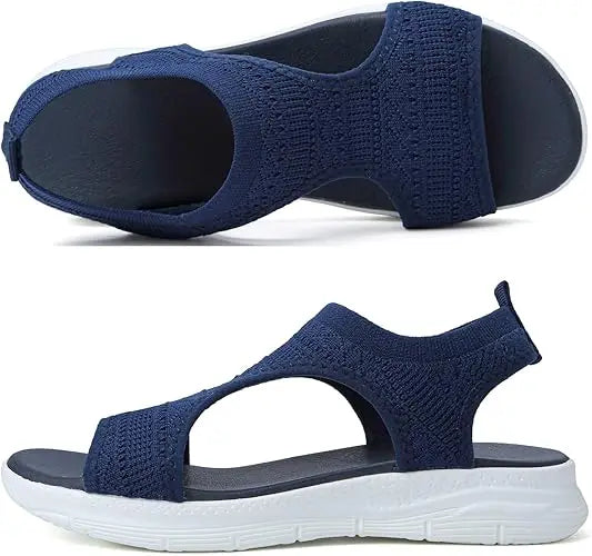 Designer Open-toe Knitted Mesh Wedge Sandals 2026Summer New Style Platform Casual Running Outdoor Everyday Women's Roman Sandals