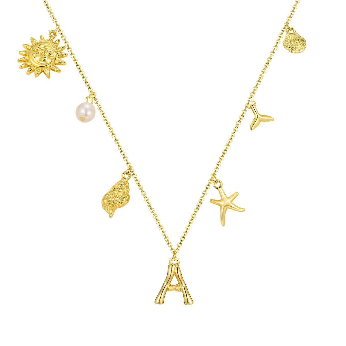 Eugénie | Collier initiale coquillage