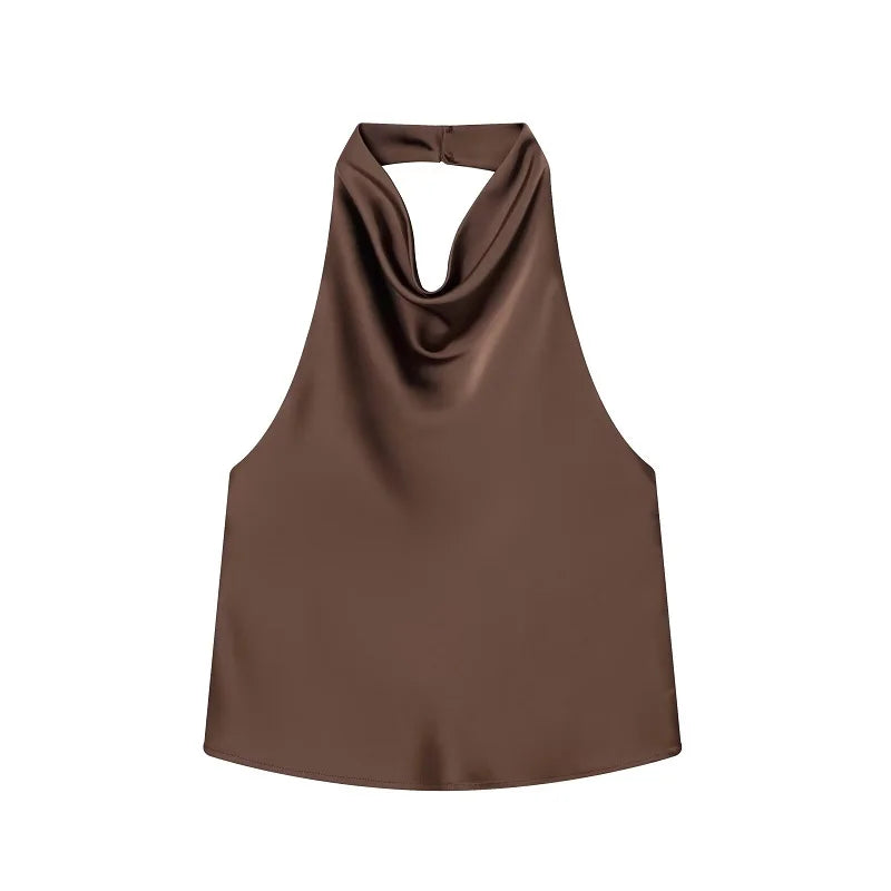 Clara | Top Satiné à Dos Nu