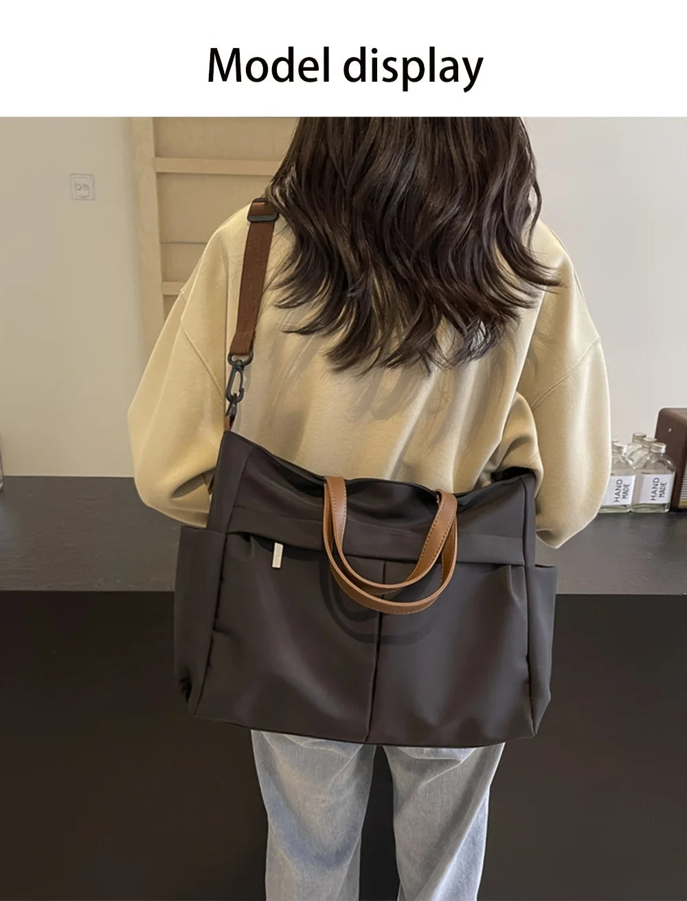 Fashion Women's Bag Large Capacity Tote Shoulder Bag Nylon Simple Tote Bag Crossbody Laptop Bag Commuting