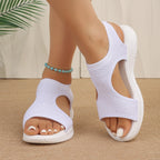 Designer Open-toe Knitted Mesh Wedge Sandals 2026Summer New Style Platform Casual Running Outdoor Everyday Women's Roman Sandals