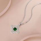 925 Thai Silver Classic Witch Knot Necklace With Zircons Trinity Knot Good Luck CZ Charm Wiccan Symbol Protection Jewelry
