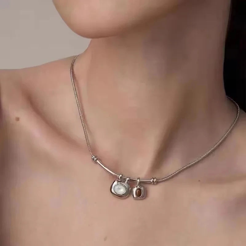 Élisa | Collier vintage œil de tigre