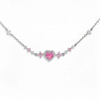 Y2K Exquisite Sweet Pink Zircon Bowknot Love Heart Chain Bracelet For Women Girls Party Birthday Jewelry Gift