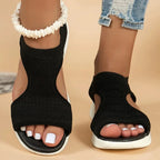 Designer Open-toe Knitted Mesh Wedge Sandals 2026Summer New Style Platform Casual Running Outdoor Everyday Women's Roman Sandals
