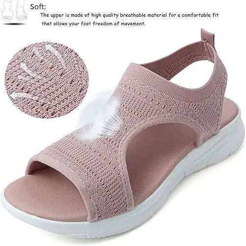 Designer Open-toe Knitted Mesh Wedge Sandals 2026Summer New Style Platform Casual Running Outdoor Everyday Women's Roman Sandals