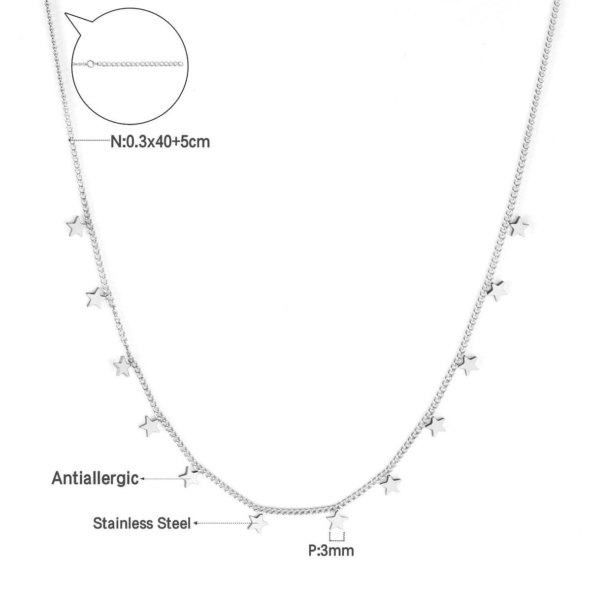 Béatrice | Collier Fin en Acier Inoxydable avec Pendentif