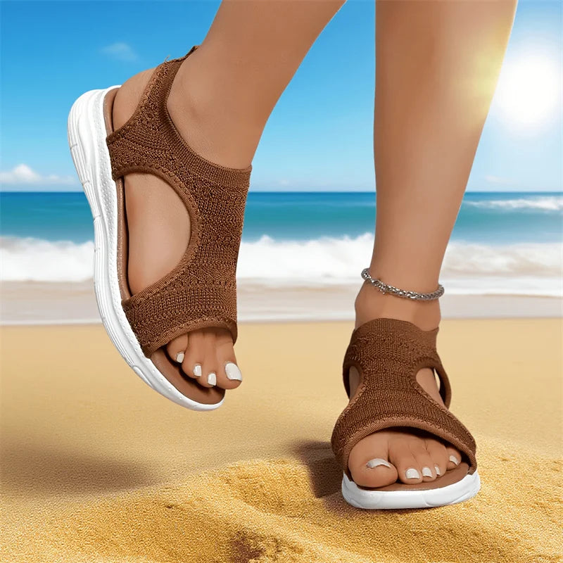 Albane | Sandales Compensées en Maille Respirante