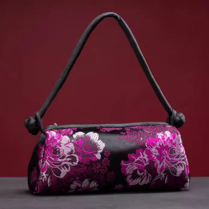 Mélanie | Sac Brodé en Soie Pièce Artisanale