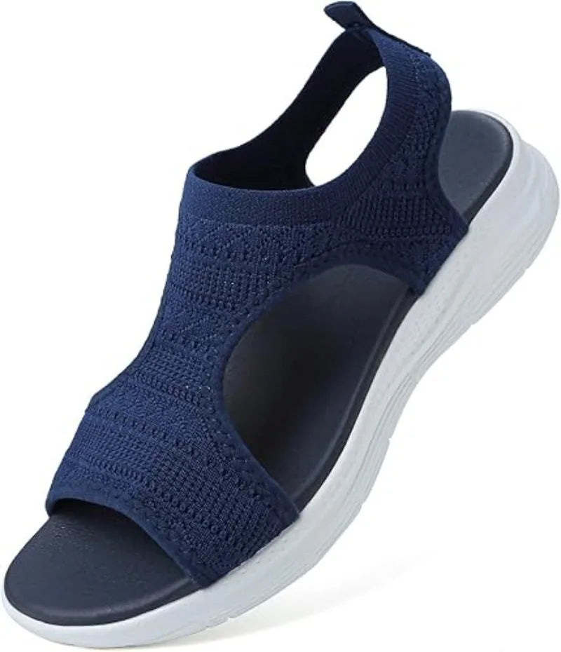 Designer Open-toe Knitted Mesh Wedge Sandals 2026Summer New Style Platform Casual Running Outdoor Everyday Women's Roman Sandals