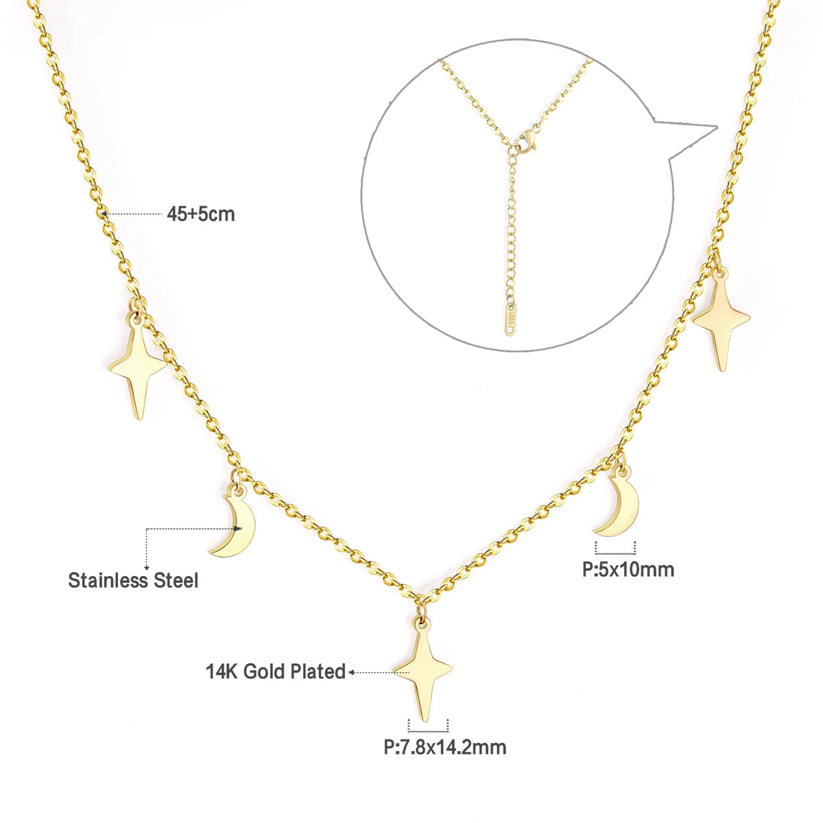 Béatrice | Collier Fin en Acier Inoxydable avec Pendentif