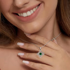 925 Thai Silver Classic Witch Knot Necklace With Zircons Trinity Knot Good Luck CZ Charm Wiccan Symbol Protection Jewelry