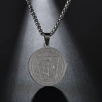 Seal of The 7 Archangels Pendant Necklaces for Men Seal of Solomon Spiritual Talisman Protection Amulet Stainless Steel Jewelry