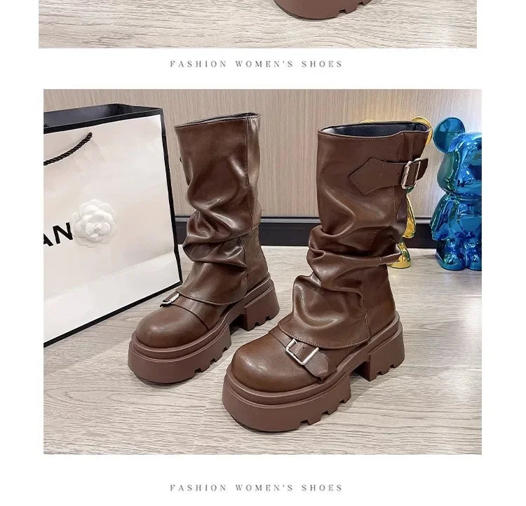 Caroline | Bottines rétro caramel