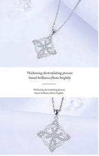 925 Thai Silver Classic Witch Knot Necklace With Zircons Trinity Knot Good Luck CZ Charm Wiccan Symbol Protection Jewelry