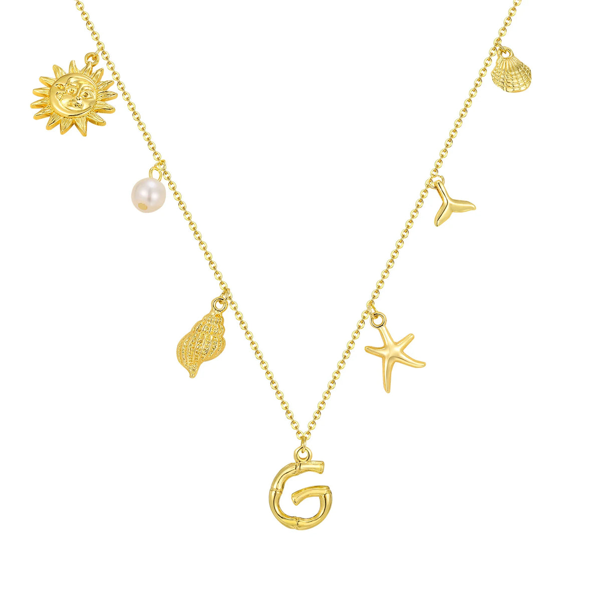 Eugénie | Collier initiale coquillage
