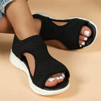 Designer Open-toe Knitted Mesh Wedge Sandals 2026Summer New Style Platform Casual Running Outdoor Everyday Women's Roman Sandals