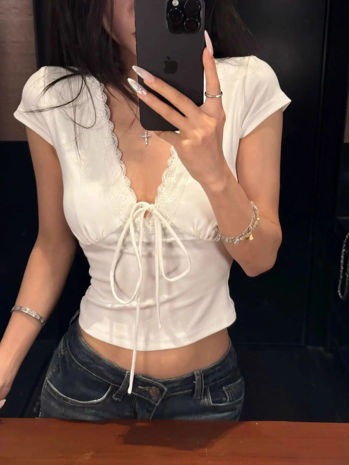 Chloé | Top en Dentelle à Col V