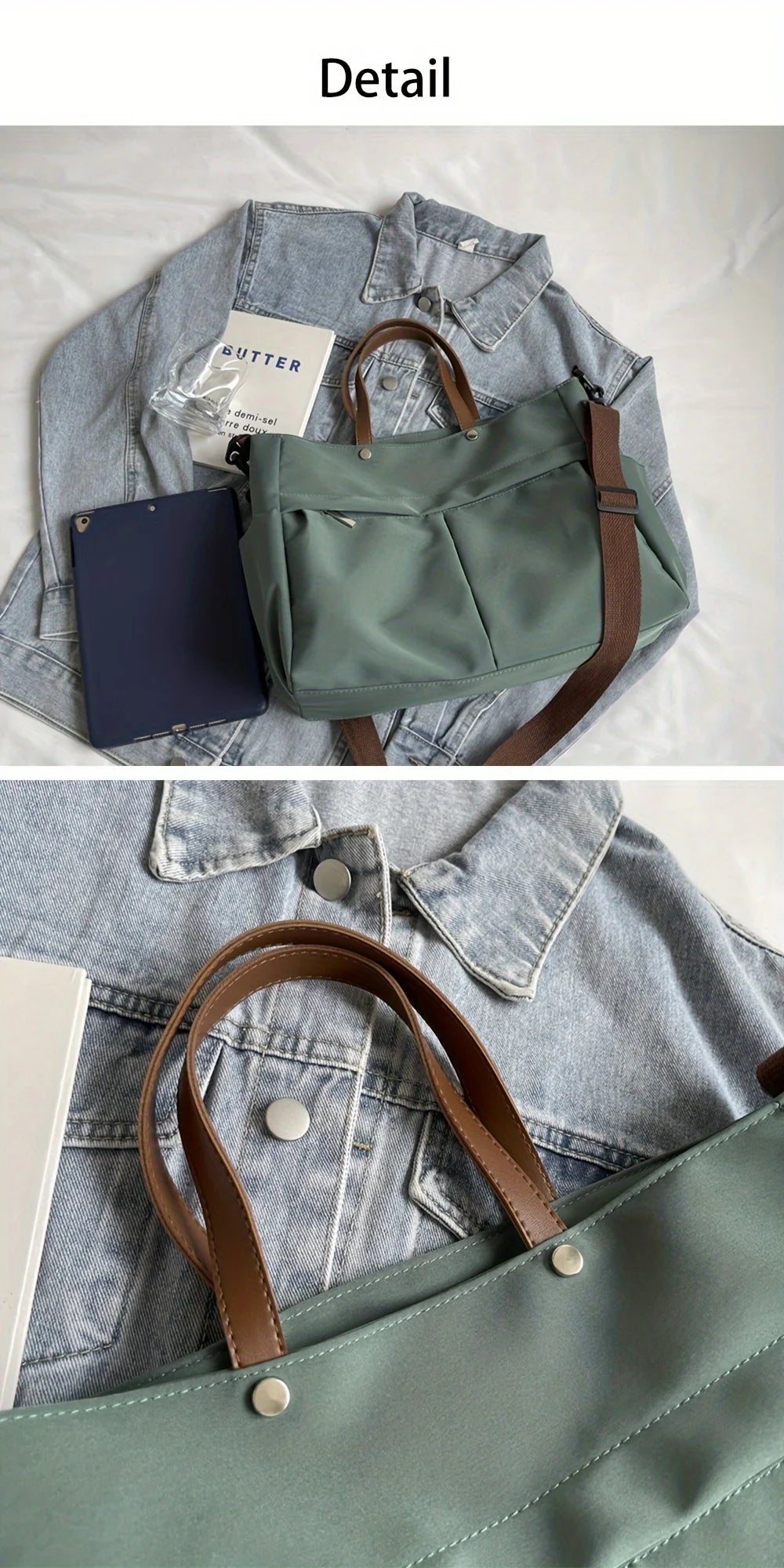 Fashion Women's Bag Large Capacity Tote Shoulder Bag Nylon Simple Tote Bag Crossbody Laptop Bag Commuting