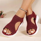 Designer Open-toe Knitted Mesh Wedge Sandals 2026Summer New Style Platform Casual Running Outdoor Everyday Women's Roman Sandals