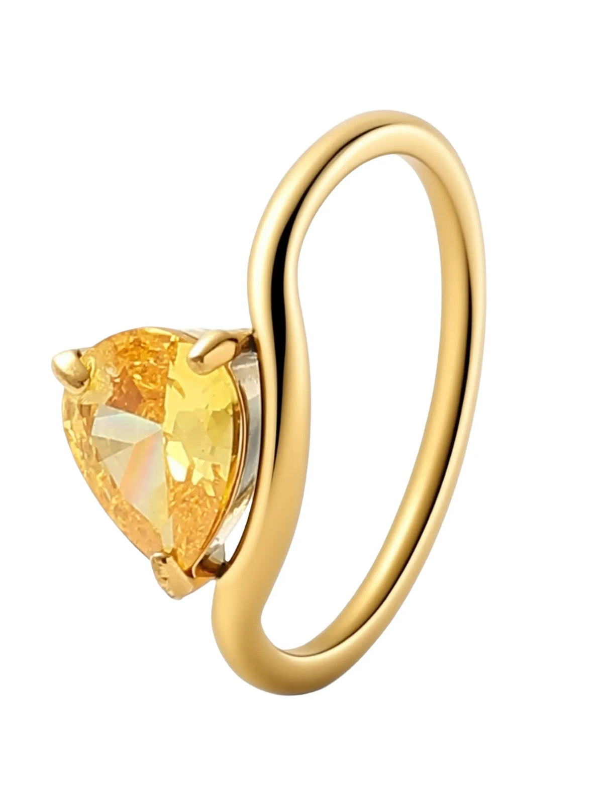 Camille | Bague goutte d'eau lumineuse