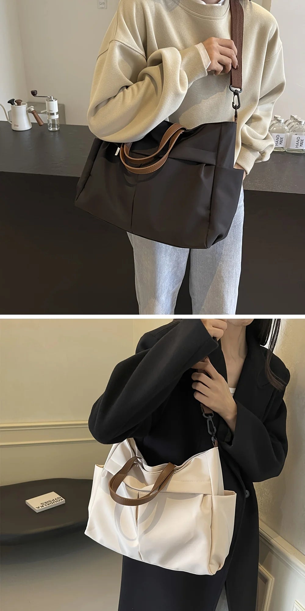 Fashion Women's Bag Large Capacity Tote Shoulder Bag Nylon Simple Tote Bag Crossbody Laptop Bag Commuting