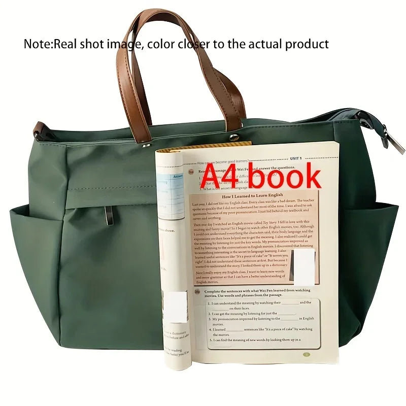 Fashion Women's Bag Large Capacity Tote Shoulder Bag Nylon Simple Tote Bag Crossbody Laptop Bag Commuting