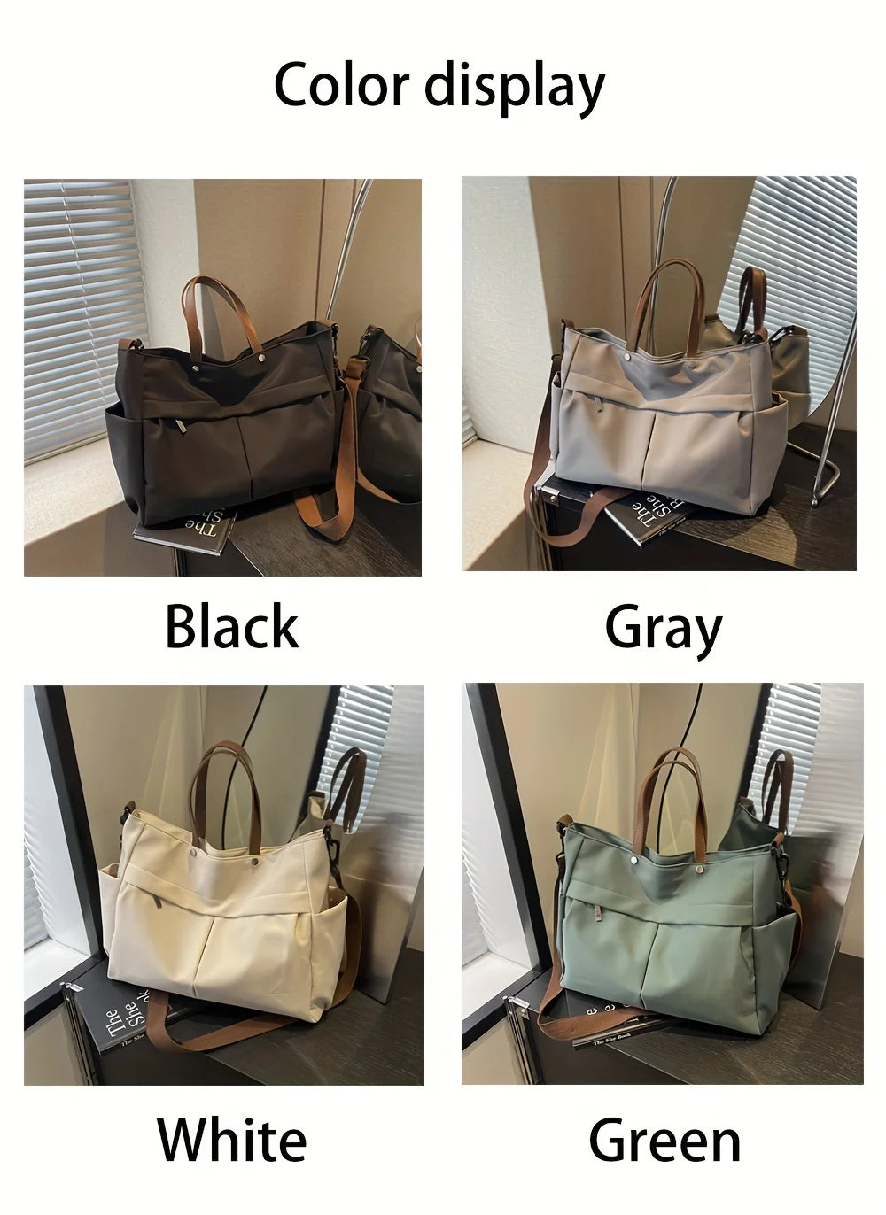 Fashion Women's Bag Large Capacity Tote Shoulder Bag Nylon Simple Tote Bag Crossbody Laptop Bag Commuting