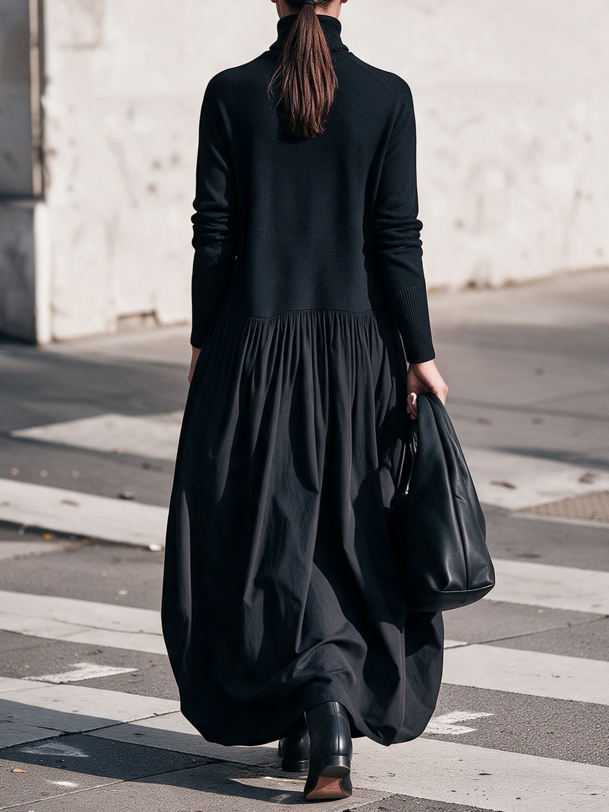 Odette | Robe maxi oversize à col montant